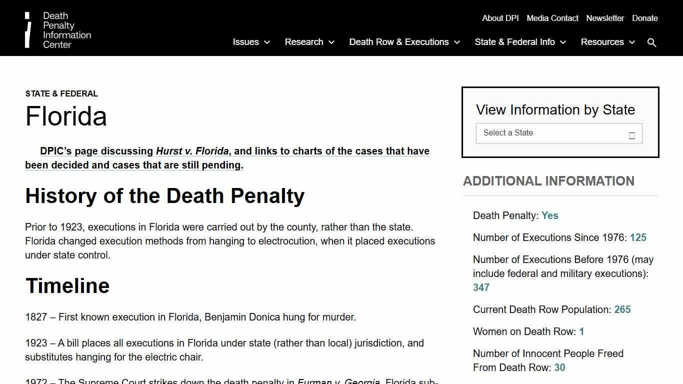 Florida | Death Penalty Information Center