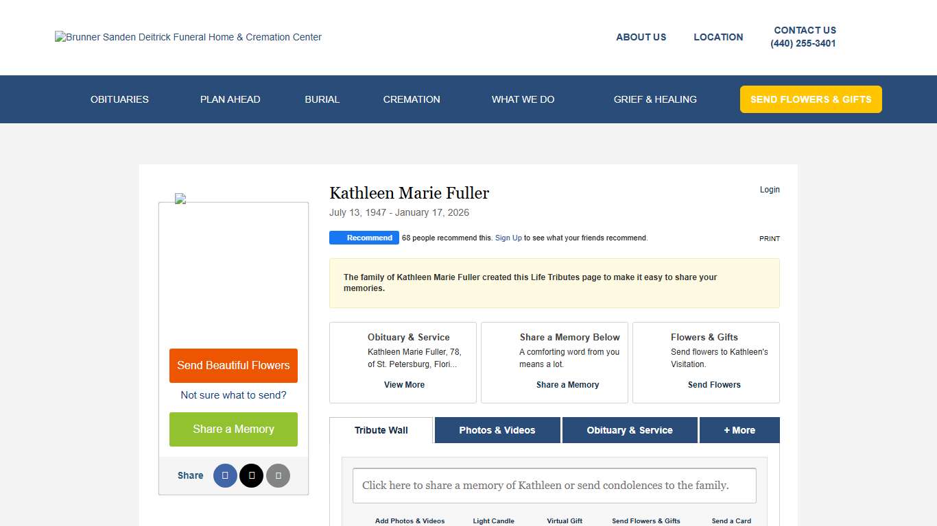 Kathleen Marie Fuller Obituary - Visitation & Funeral Information