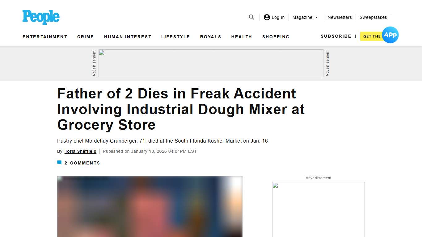 Florida Man Dies in Freak Accident with Industrial Dough Mixer at Grocery Store